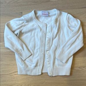 Hanna Andersson Kids Cotton Ivory Button-up Cardigan Sweater 110cm/size 5